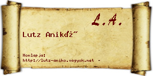 Lutz Anikó névjegykártya